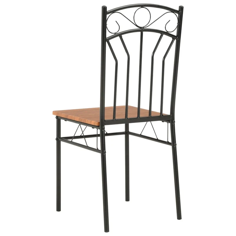 Lot de 2 chaises de salle à manger cuisine design classique marron MDF CDS020701