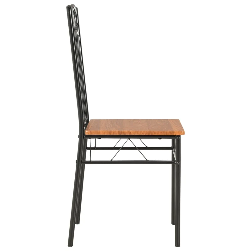 Lot de 2 chaises de salle à manger cuisine design classique marron MDF CDS020701