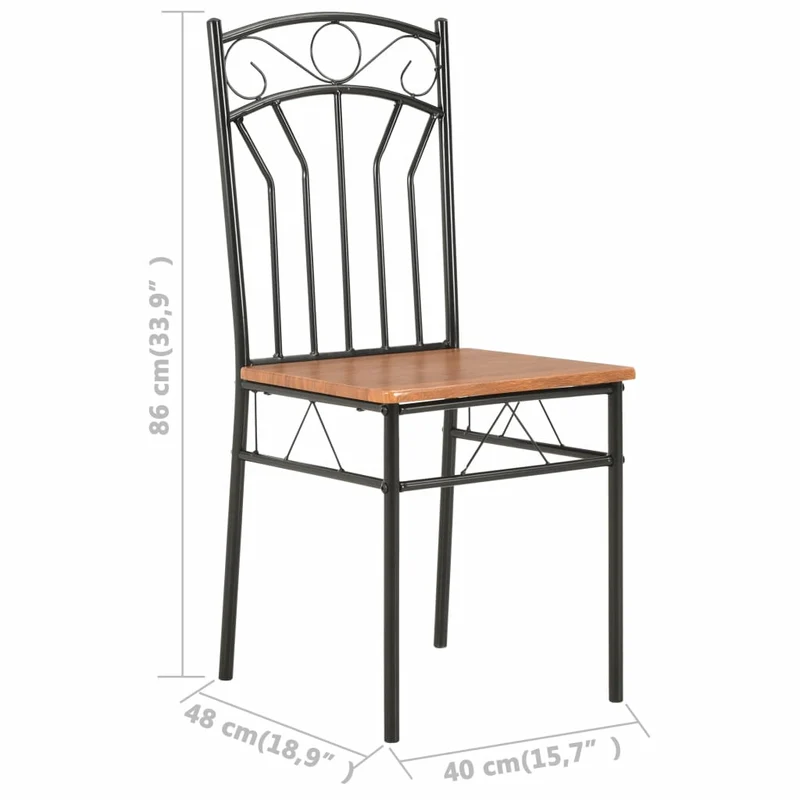 Lot de 6 chaises de salle à manger cuisine design simple et intemporel marron MDF CDS022581