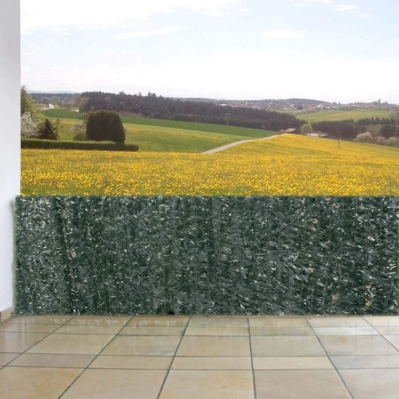 Brise-vue clôture haie artificielle pour balcon revêtement de protection contre le vent pour balcon et terrasse 300x100cm sapin foncé 04_0001071
