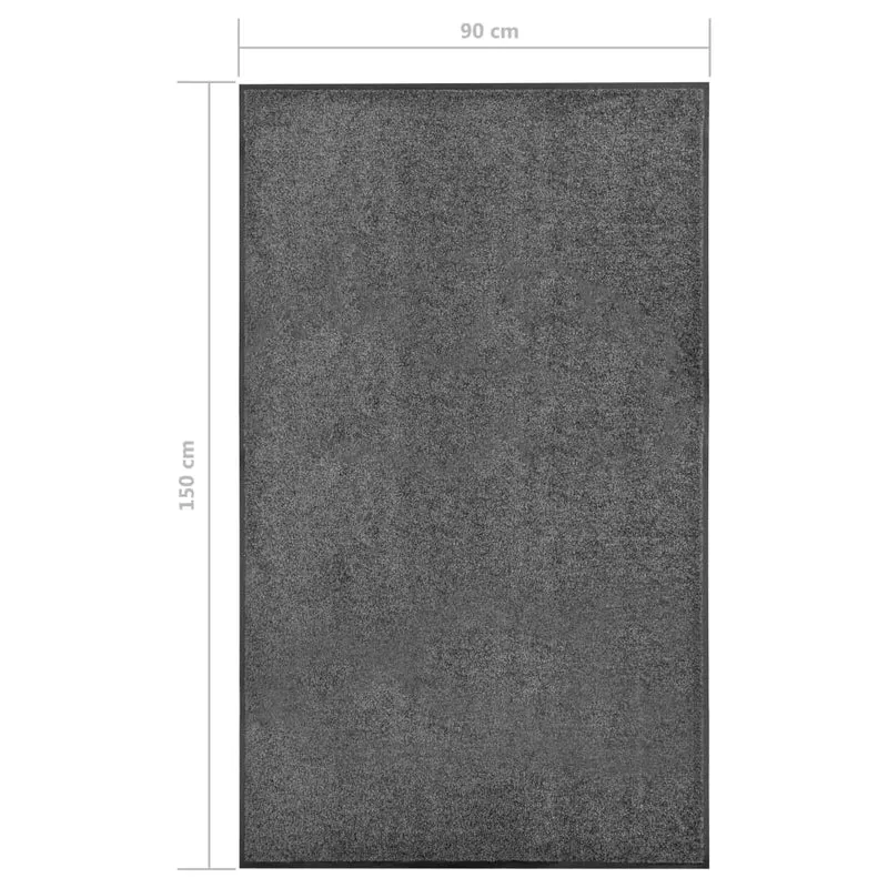 Paillasson lavable Anthracite 90x150 cm DEC023182