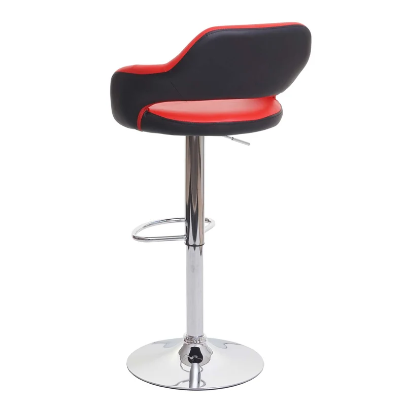 Lot de 2 tabourets de bar chaises de comptoir en synthétique rouge et noir 04_0000142