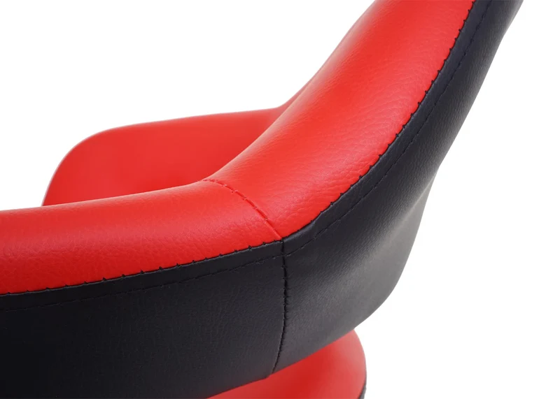 Lot de 2 tabourets de bar chaises de comptoir en synthétique rouge et noir 04_0000142