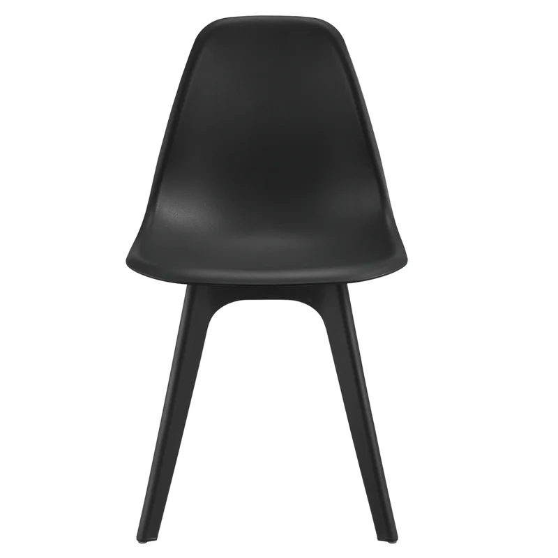 Ensemble de Table à Manger et Chaises Set de Table à Manger et Chaises MDF Placage Acier Revêtu par Poudre Fritté Plastique Noir 03_0001659