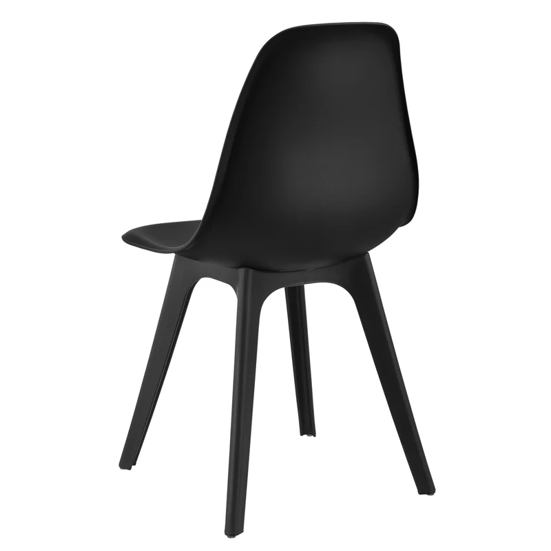 Set de 6 Chaises Design Chaise de Cuisine Chaise de Salle à Manger Plastique Noir 03_0003730