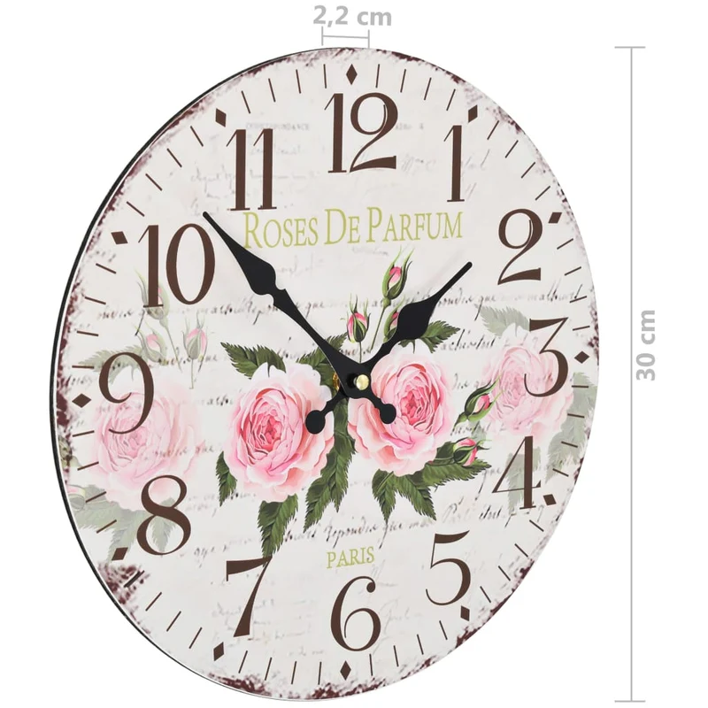 Horloge murale vintage Fleur 30 cm DEC022256