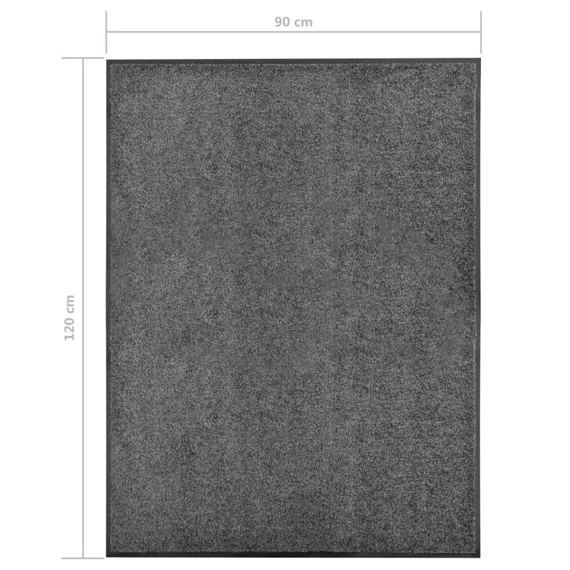 Paillasson lavable Anthracite 90x120 cm DEC023181