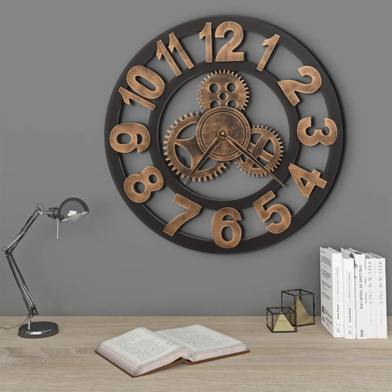 Horloge murale Métal 58 cm Doré et noir DEC022221