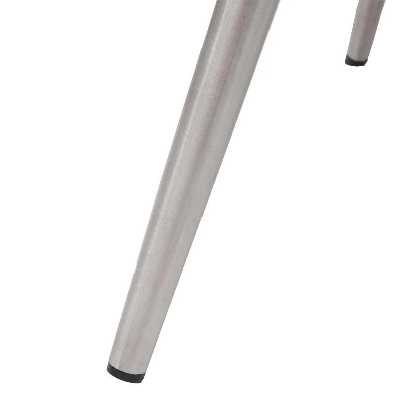 2x chaises de salle à manger cuisine avec accoudoir tissu et acier inoxydable gris-brun 04_0000403