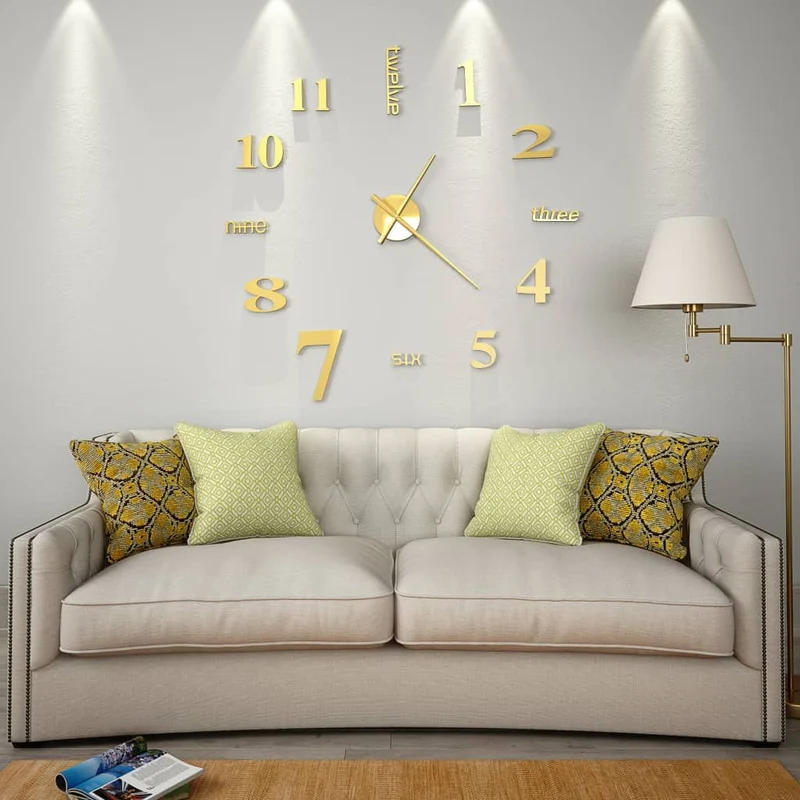 Horloge murale 3D Design moderne 100 cm XXL Doré DEC022271