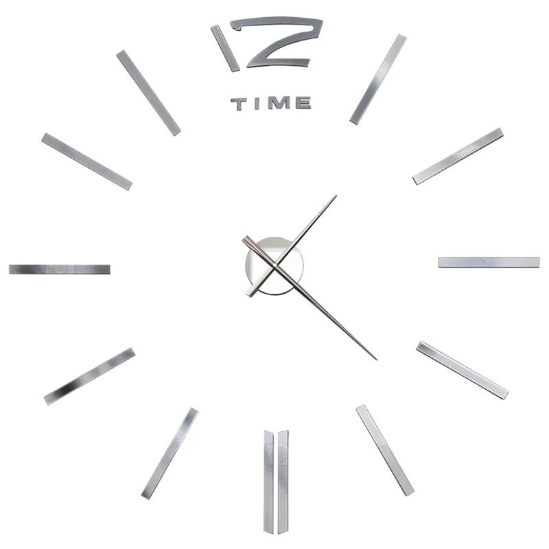 Horloge murale 3D Design moderne 100 cm XXL Argenté DEC022268