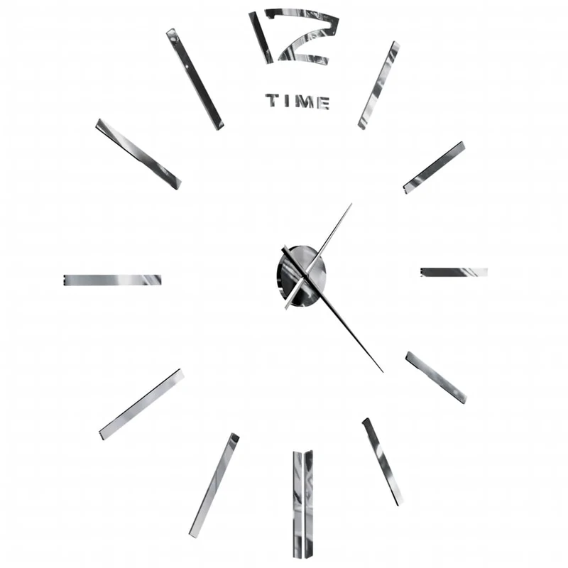 Horloge murale 3D Design moderne 100 cm XXL Argenté DEC022268