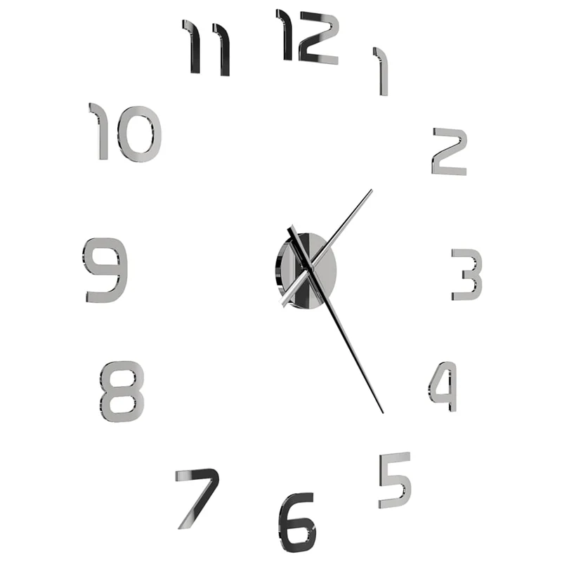 Horloge murale 3D Design moderne 100 cm XXL Argenté DEC022265