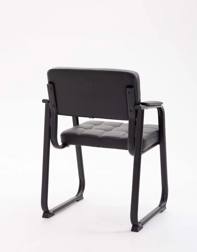 Chaise visiteur fauteuil de bureau sans roulette synthétique noir BUR10230