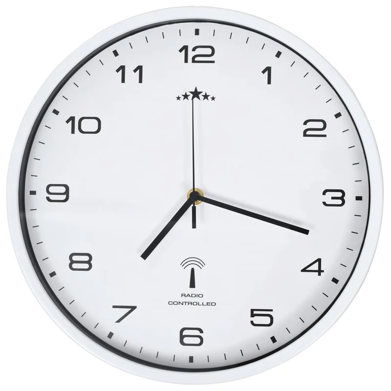 Horloge murale radioguidée avec mouvement à quartz 31 cm Blanc DEC022249
