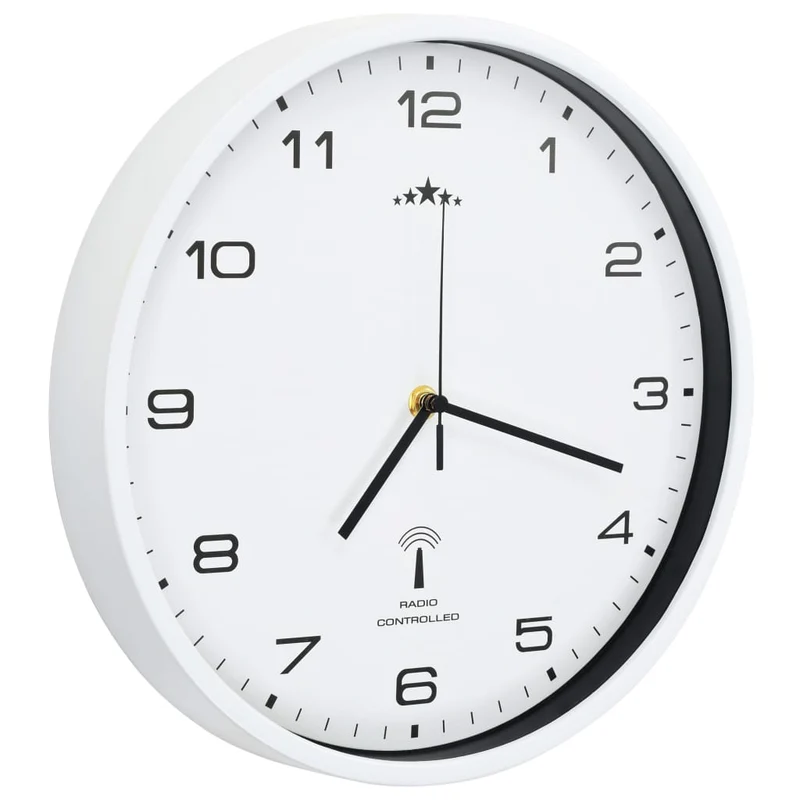 Horloge murale radioguidée avec mouvement à quartz 31 cm Blanc DEC022249
