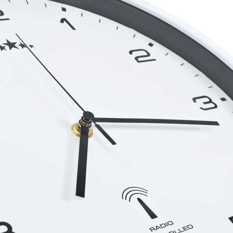 Horloge murale radioguidée avec mouvement à quartz 31 cm Blanc DEC022249