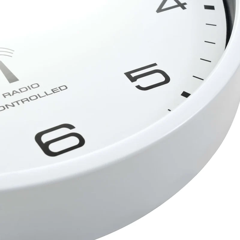 Horloge murale radioguidée avec mouvement à quartz 31 cm Blanc DEC022249