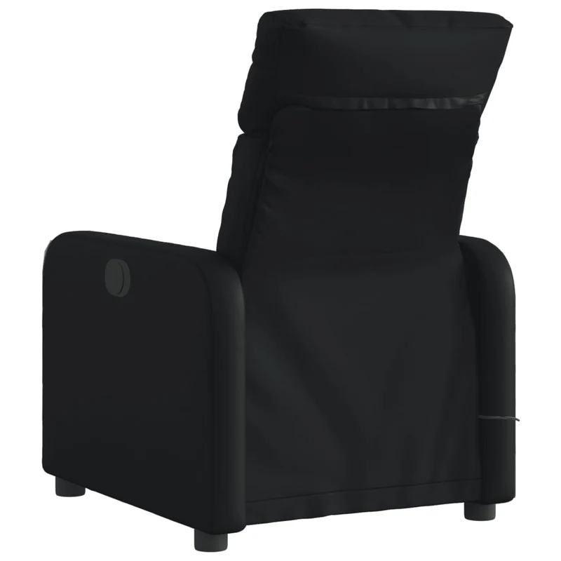 Fauteuil de relaxation TV fonction massage inclinable électrique 6 points de massage en PVC noir DEC027220