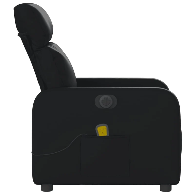 Fauteuil de relaxation TV fonction massage inclinable électrique 6 points de massage en PVC noir DEC027220