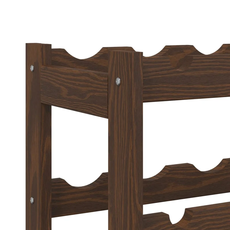 Casier range bouteilles étagère de rangement vin pour 77 bouteilles en bois de pin marron DEC024343