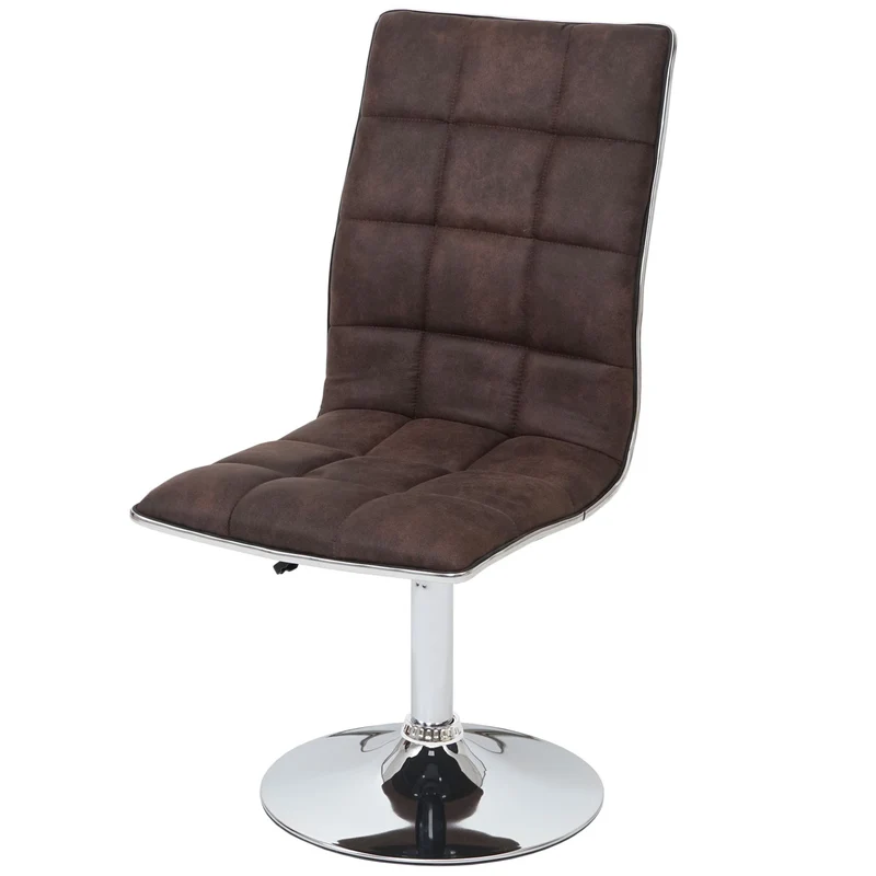 Lot de 2 chaises de salle à manger cuisine hauteur variable design élégant tissu brun foncé 04_0000342