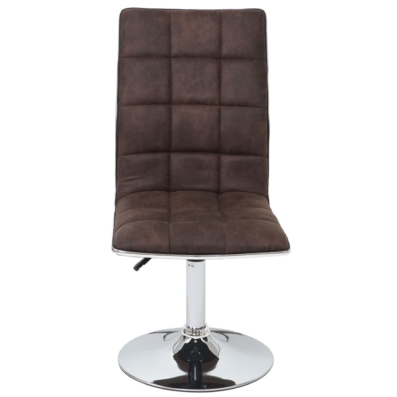 Lot de 2 chaises de salle à manger cuisine hauteur variable design élégant tissu brun foncé 04_0000342
