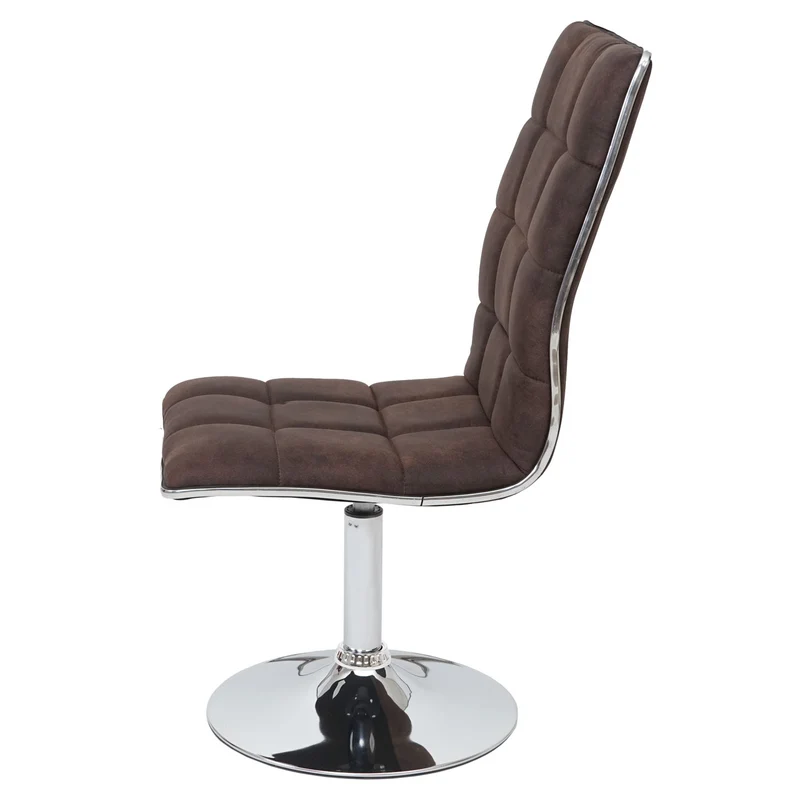 Lot de 2 chaises de salle à manger cuisine hauteur variable design élégant tissu brun foncé 04_0000342