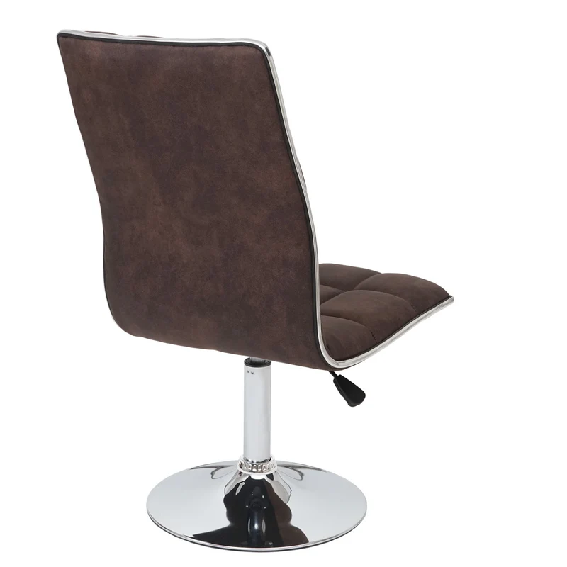 Lot de 2 chaises de salle à manger cuisine hauteur variable design élégant tissu brun foncé 04_0000342