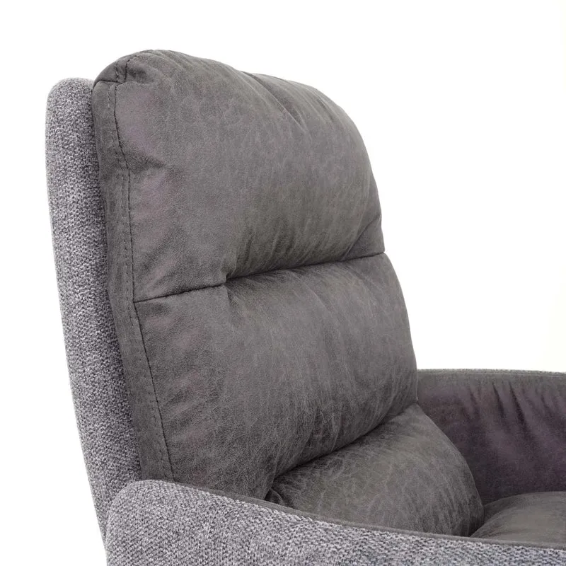 6x chaises de salle à manger fauteuil lounge avec accoudoir confortable rotative en tissu gris clair 04_0000860
