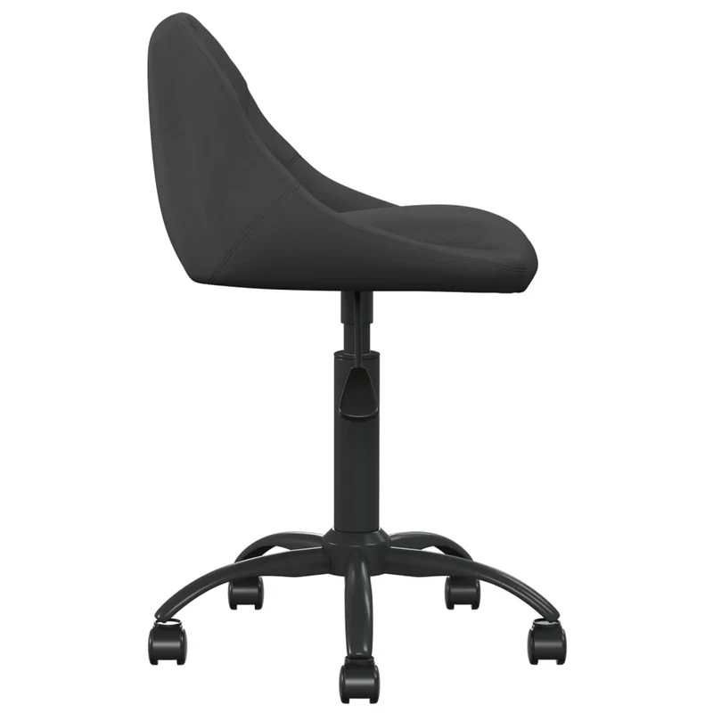 Tabouret de travail chaise de bureau sur roulettes hauteur réglable en velours noir DEC025054