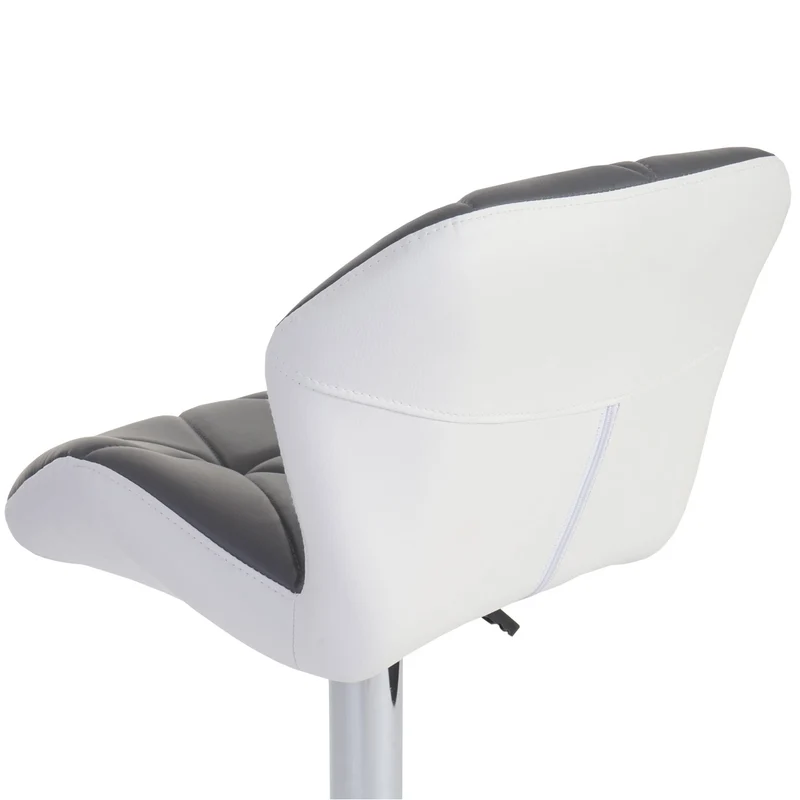 Tabouret de bar chaise de comptoir hauteur réglable en synthétique gris cadre en acier chromé 04_0005260