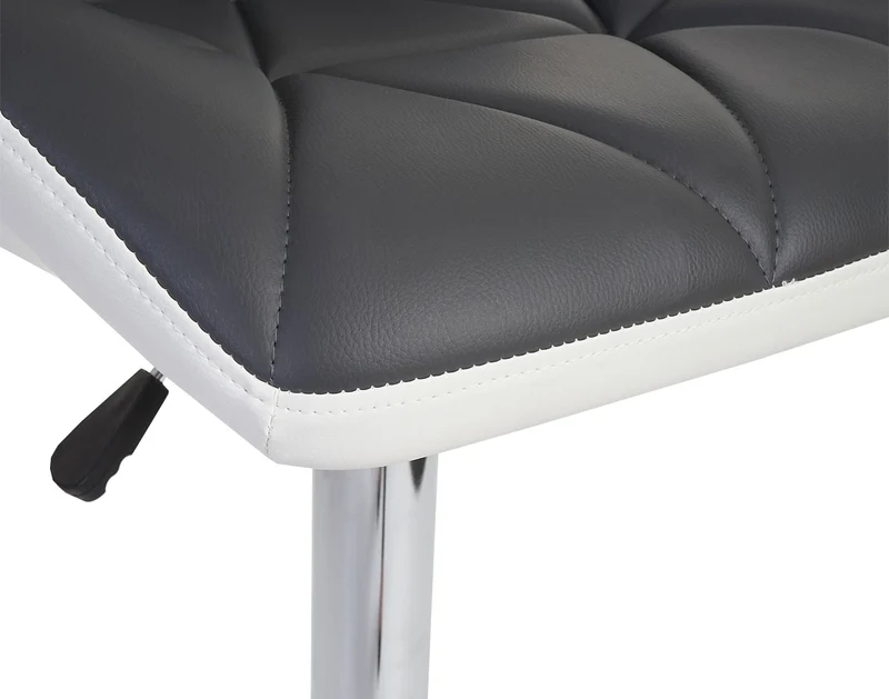 Tabouret de bar chaise de comptoir hauteur réglable en synthétique gris cadre en acier chromé 04_0005260