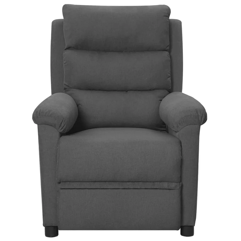 Fauteuil relax TV rembourrage confortable fonction d'inclinaison manuelle en tissu gris foncé DEC027950