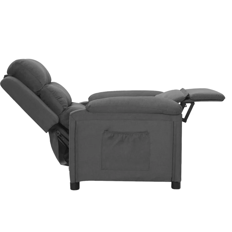 Fauteuil relax TV rembourrage confortable fonction d'inclinaison manuelle en tissu gris foncé DEC027950
