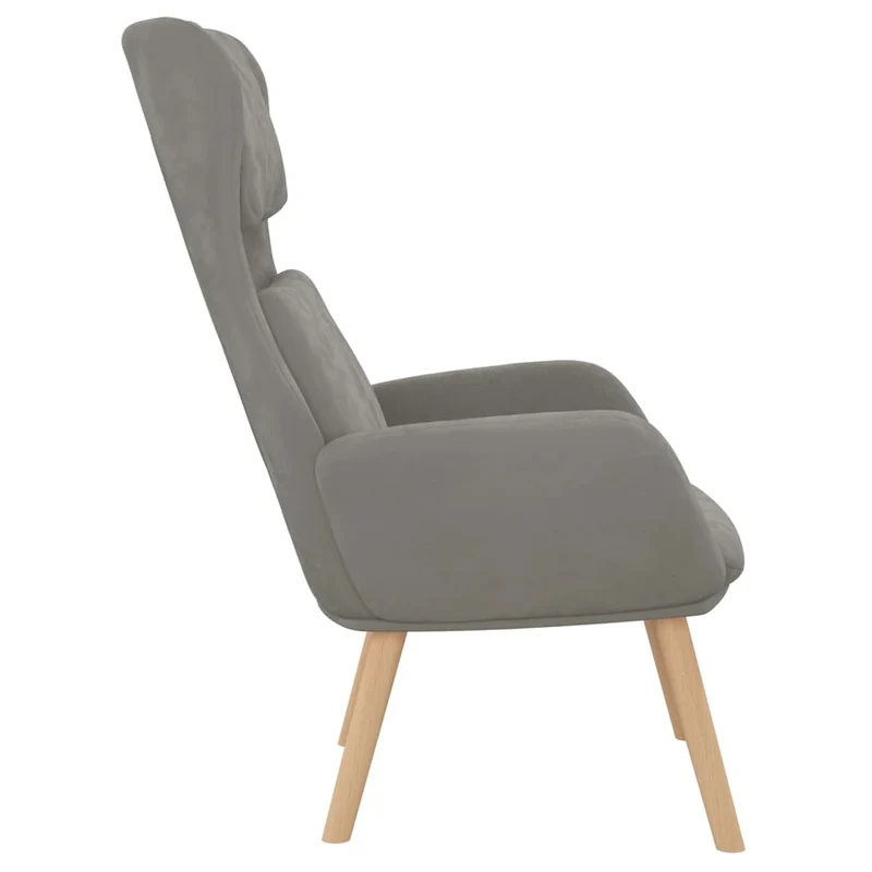 Fauteuil lounge chaise de canapé design moderne en velours gris clair DEC026675