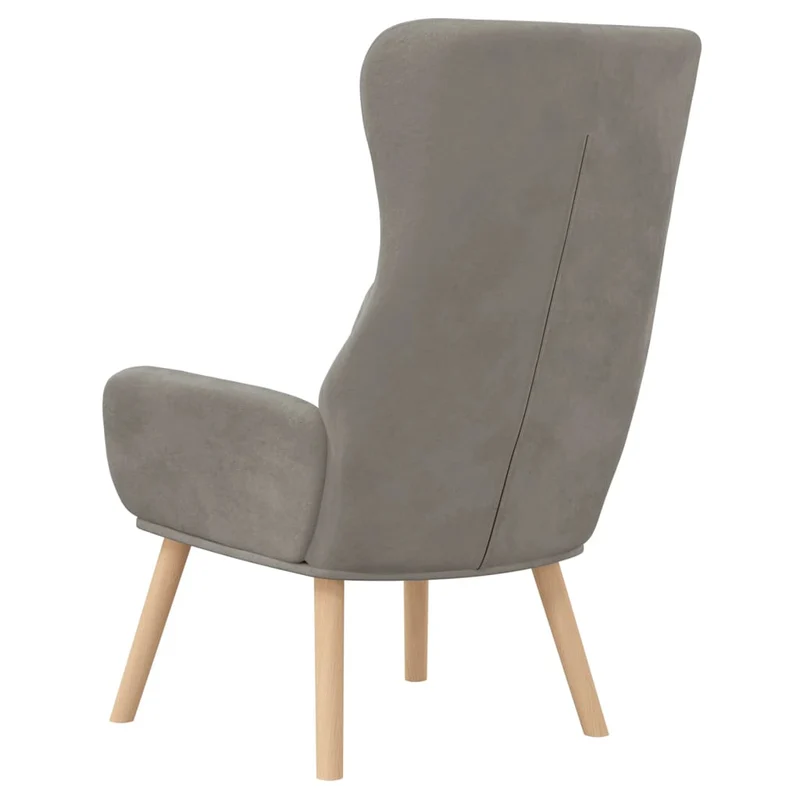 Fauteuil lounge chaise de canapé design moderne en velours gris clair DEC026675