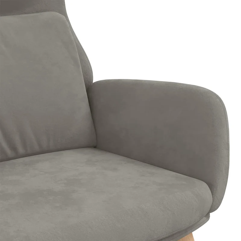 Fauteuil lounge chaise de canapé design moderne en velours gris clair DEC026675