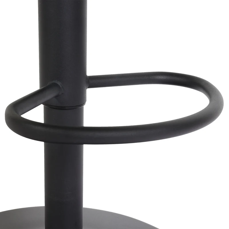 Tabouret de bar x1 pivotant avec accoudoir repose-pieds rotatif en tissu gris foncé base métal noir 04_0008587