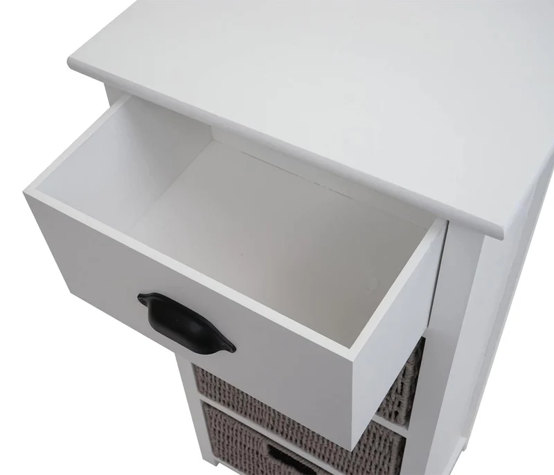 Commode polyvalente avec paniers et tiroir 83x40x29 cm en bois blancs 04_0006505
