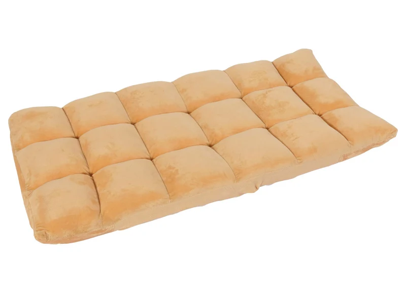 Chaise de sol coussin de sol dossier réglable sur 6 positions de relaxation cadre stable velours marron clair 04_0006363