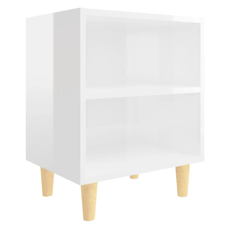 Lot de 2 tables de chevet avec compartiment ouvert 40 x 30 x 50 cm bois d'ingénierie blanc DEC036176