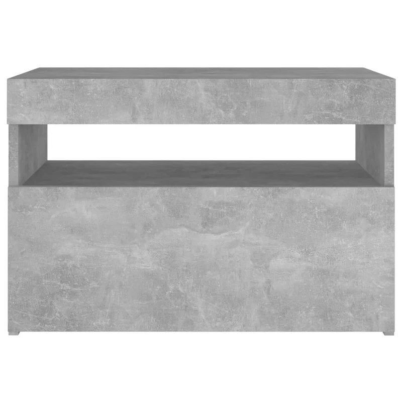 Lot de 2 tables de chevet avec lumières LED et compartiment avec porte 60 x 35 x 40 cm bois d'ingénierie gris DEC035938