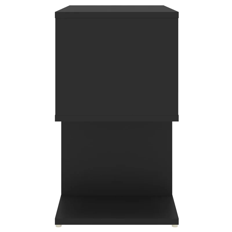 Lot de 2 tables de chevet avec étagères 50 x 30 x 51,5 cm bois d'ingénierie noir DEC035601
