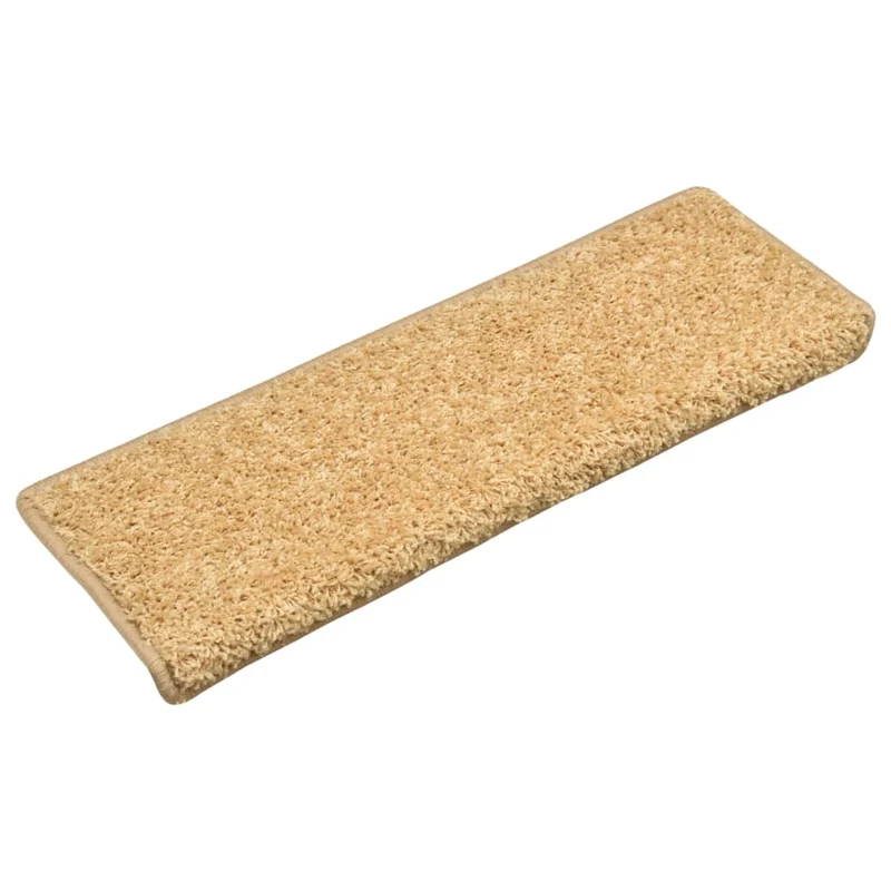 Tapis d'escalier 15 pièces 65x25 cm Beige DEC023820