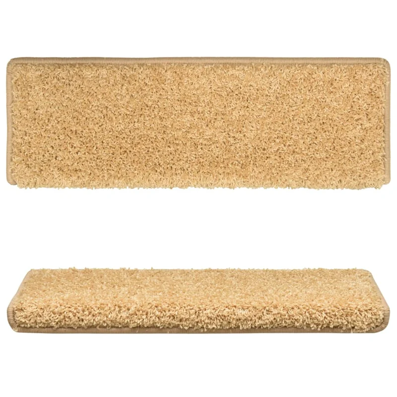 Tapis d'escalier 15 pièces 65x25 cm Beige DEC023820