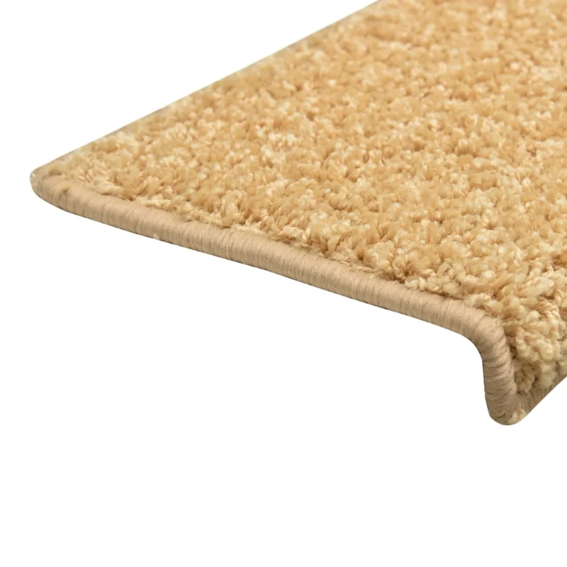 Tapis d'escalier 15 pièces 65x25 cm Beige DEC023820