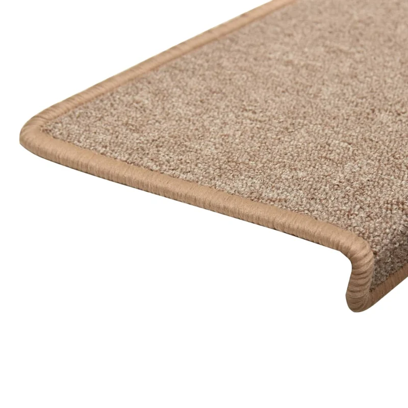 Tapis d'escalier 15 pièces 65x25 cm Marron clair DEC023812