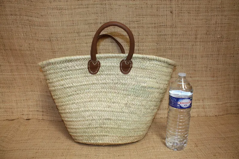GRAND Panier Sac Cabas en palmier naturel - IDEAL marchés courses plages - paille osier rotin