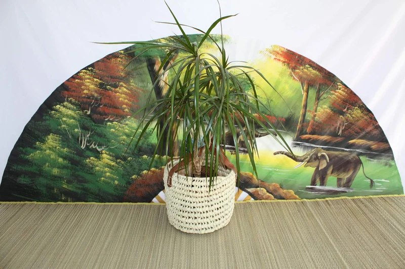 Panier Corbeille de rangement ROND - Tressé Main en Palmier - 100% NATUREL & ORIGINAL -